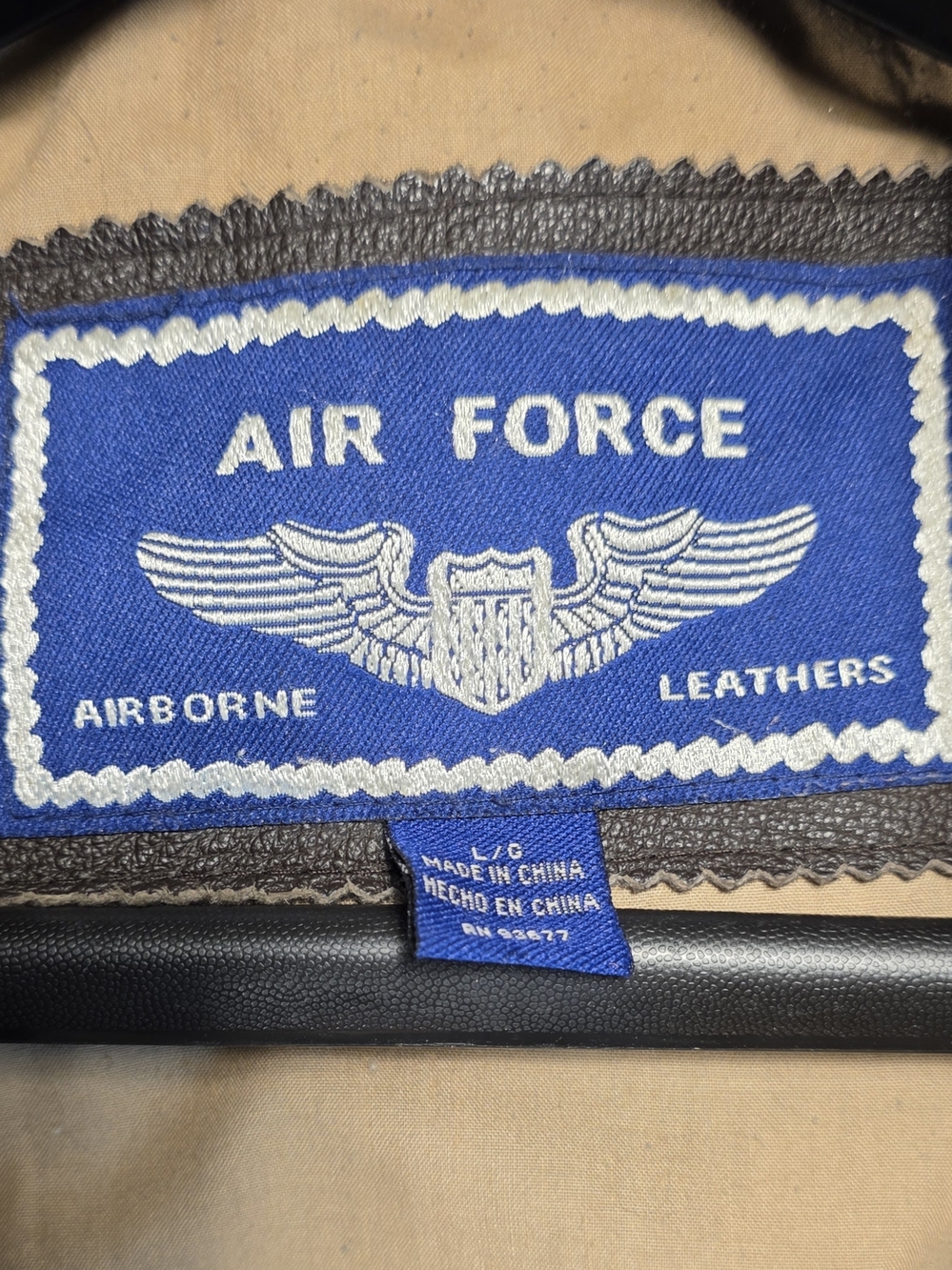 Vintage Air Force Airborne Leathers Mens L Flight Bomber Jacket Brown Leather - Picture 3 of 13